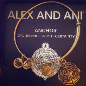 Alex and Ani set Anchor and seahorse bangles
